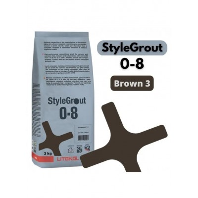 Цементна фуга Litokol StyleGrout 0-8 (Brown 3) 3 кг (SG08BRW30063)